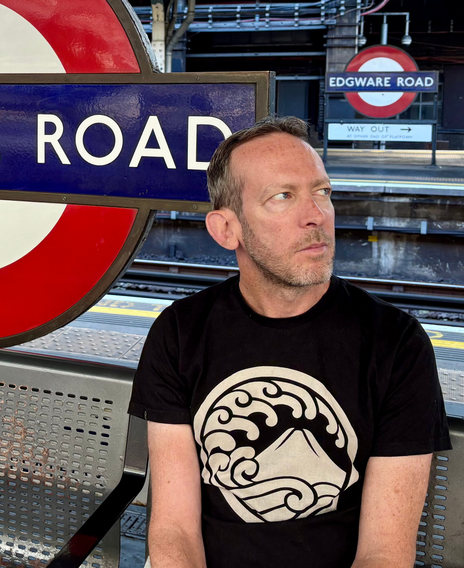 Alex Gunz at Edgware Road Underground station